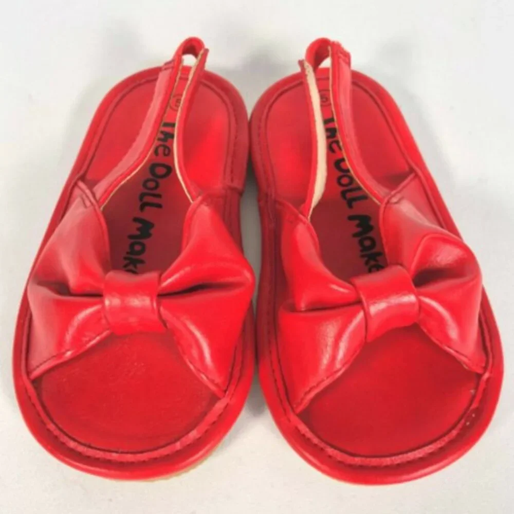 Toddler Girl Sandals Size 5 Lot 2‎ Bow Faux Leather NWOT Red Green
